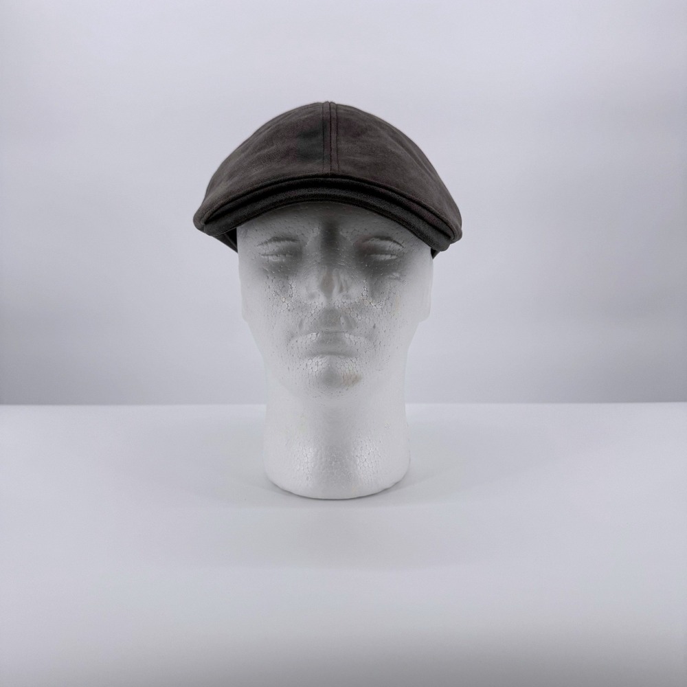 Vintage Style Grey Faux Suede Flat Cap Newsboy Cabbie Ivy Hat Peaky Blinders